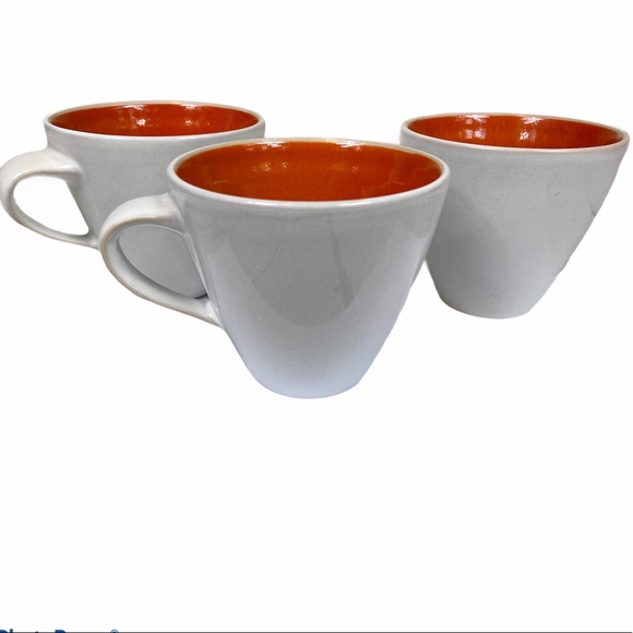 Jonathan Adler Other - Jonathan Adler OJAI white mugs orange inside